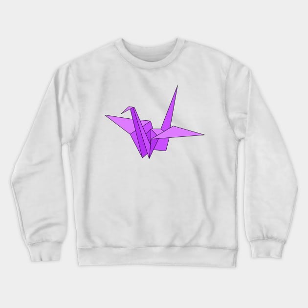 Purple origami crane Crewneck Sweatshirt by CalliesArt